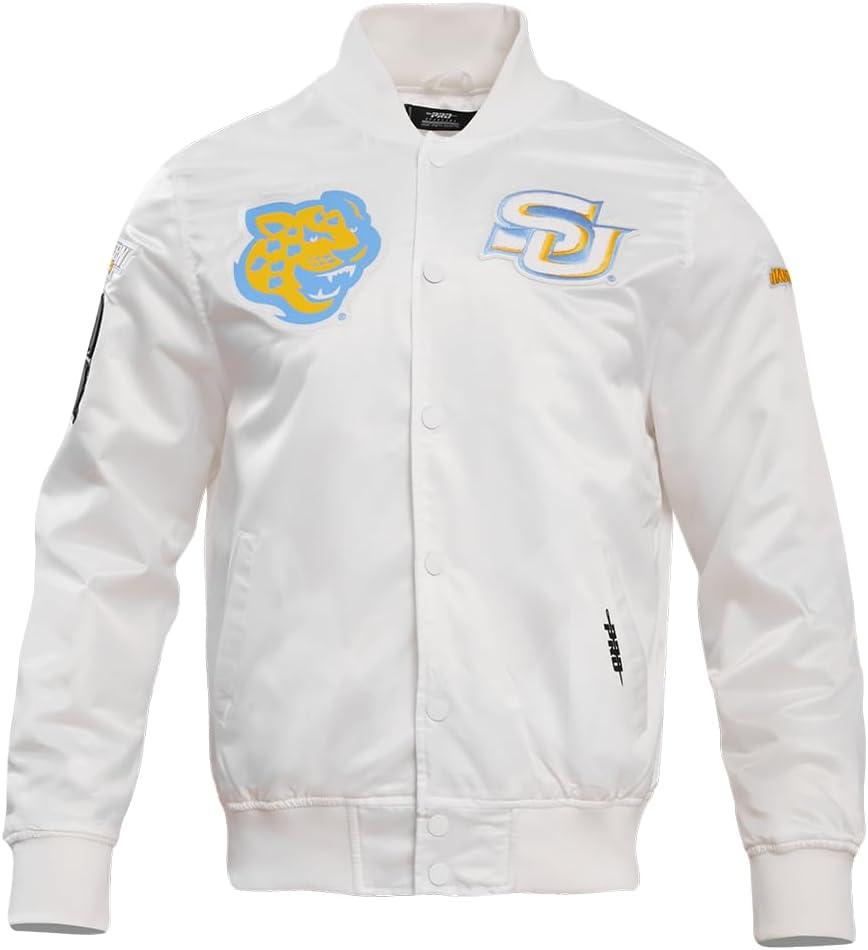 imagePro Standard NCAA mens Mens College Classic Chenille Satin JacketWhite