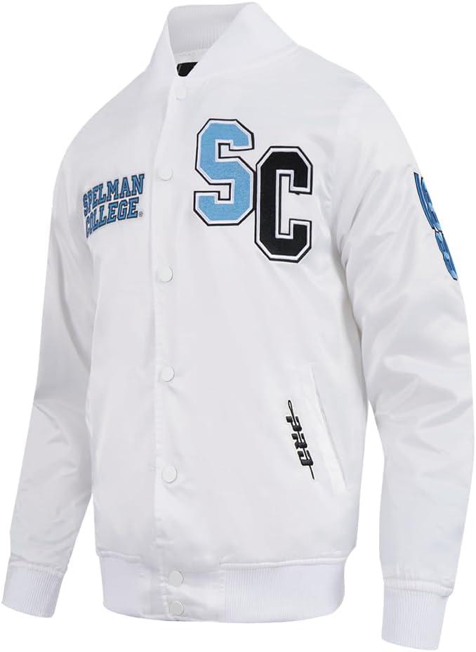 imagePro Standard NCAA mens Mens College Classic Chenille Satin JacketWhite