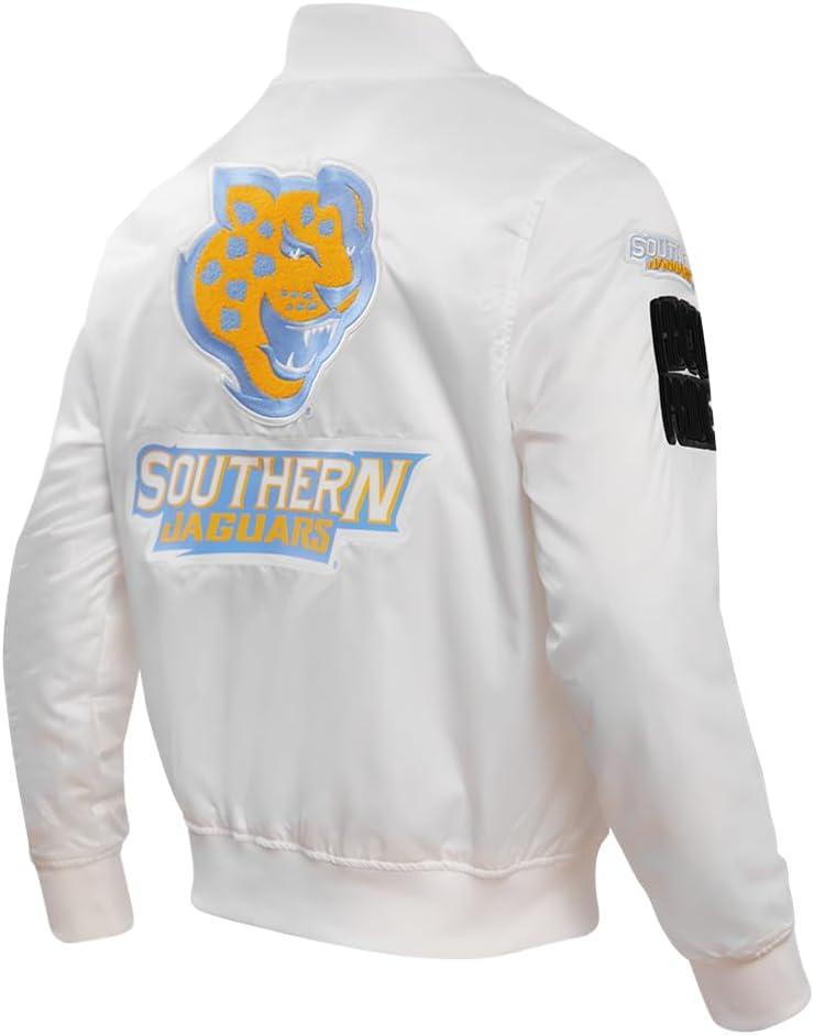 imagePro Standard NCAA mens Mens College Classic Chenille Satin JacketWhite