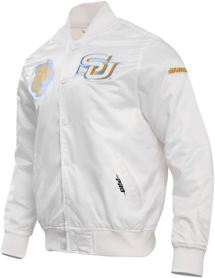 imagePro Standard NCAA mens Mens College Classic Chenille Satin JacketWhite