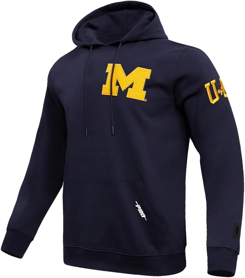 imagePro Standard NCAA mensMale Mens College Classic Chenille Cotton Double Knit Pull Over HoodieMidnight Navy