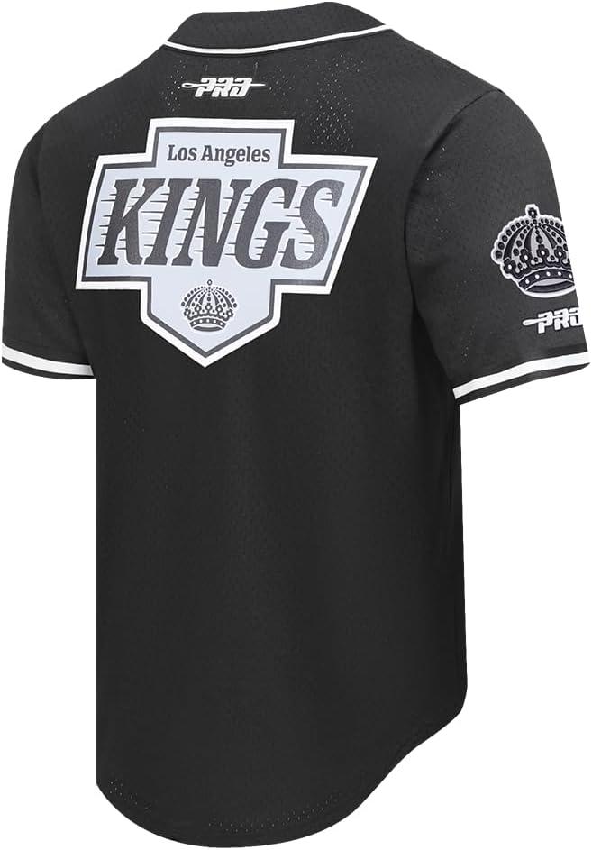 imagePro Standard NHL Mens Mens NHL Mesh Button Down TopBlack