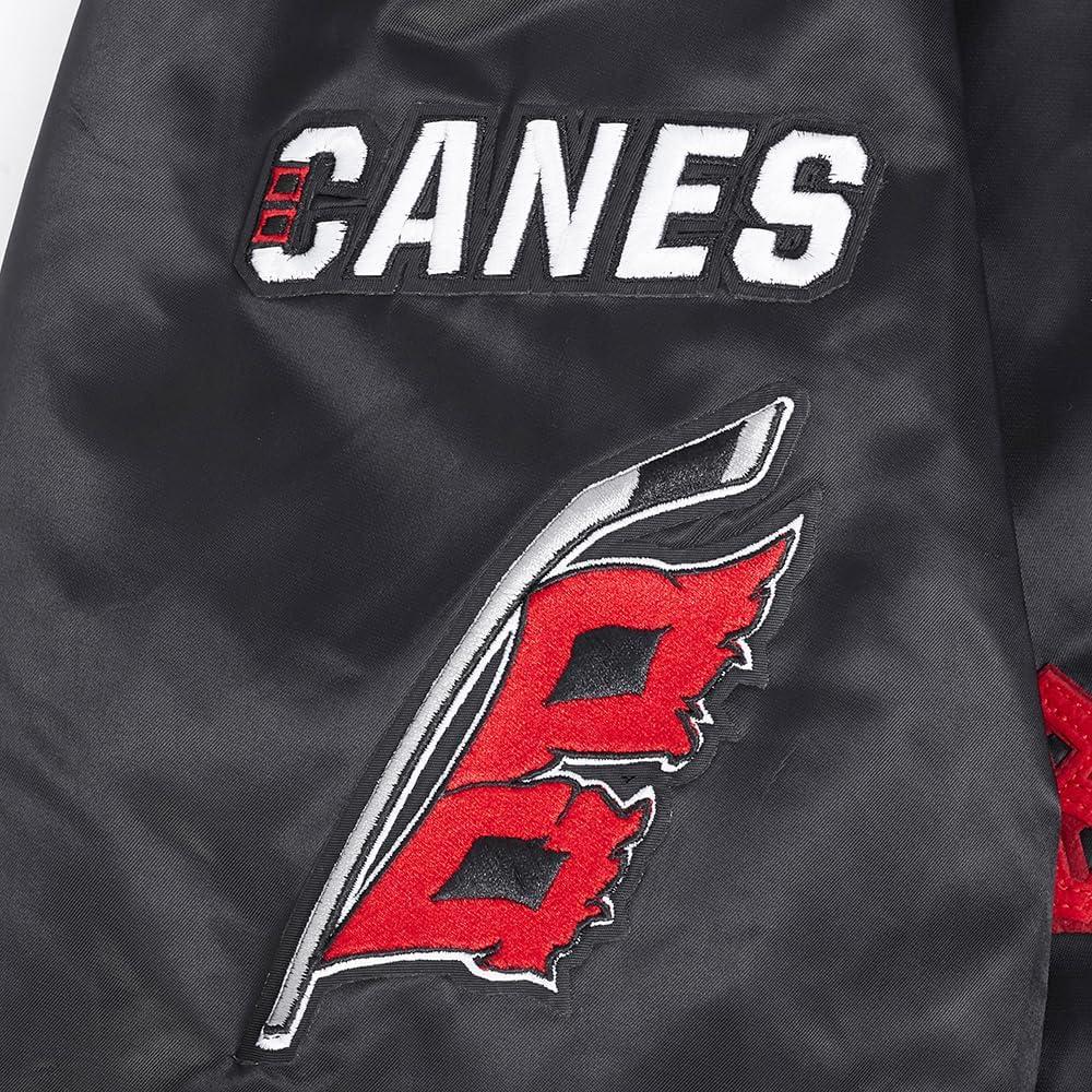 imagePro Standard NHL mens Mens Nhl Old English Satin JacketBlackRedBlack