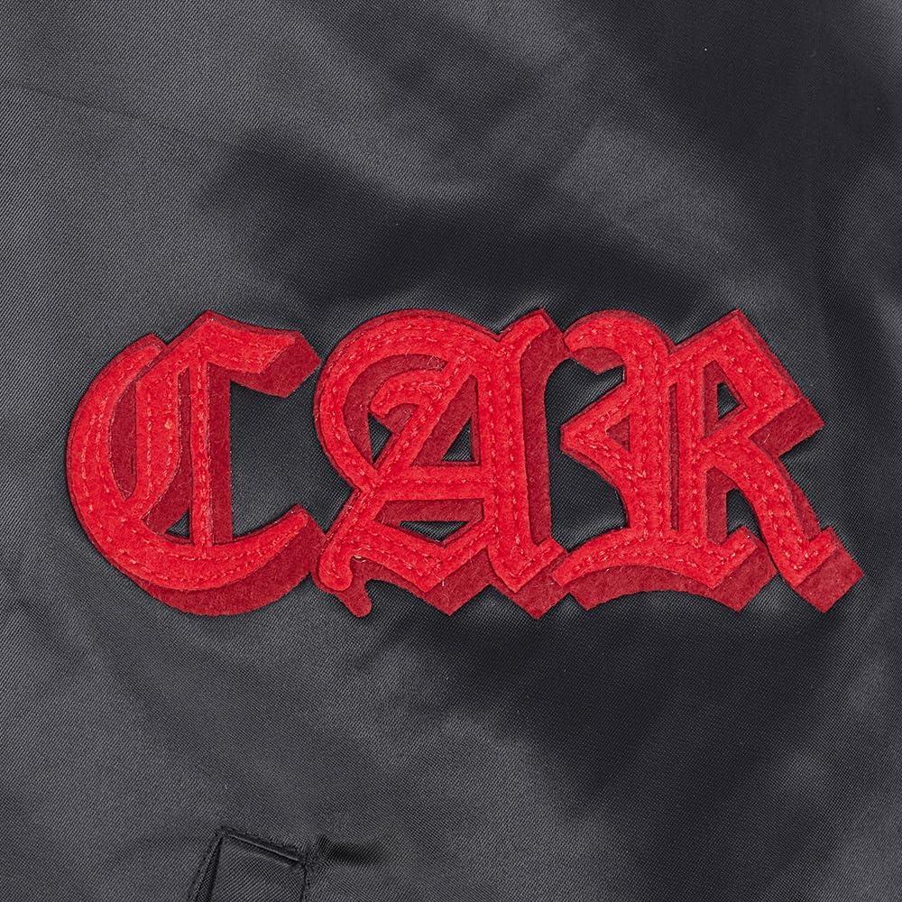 imagePro Standard NHL mens Mens Nhl Old English Satin JacketBlackRedBlack