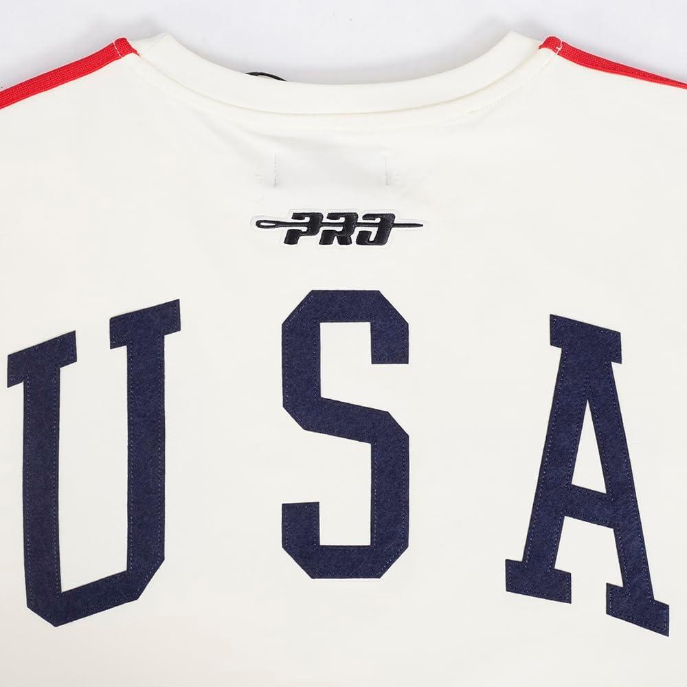 imagePro Standard USSF Mens Mens Ussf Classic Chenille Cotton Taping TeeEggshell Red