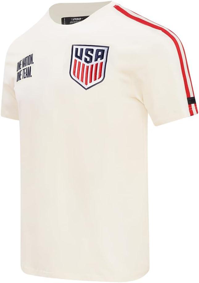 imagePro Standard USSF Mens Mens Ussf Classic Chenille Cotton Taping TeeEggshell Red