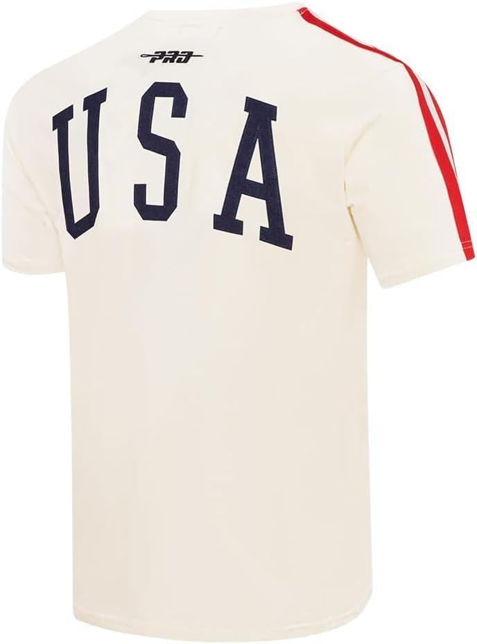 imagePro Standard USSF Mens Mens Ussf Classic Chenille Cotton Taping TeeEggshell Red