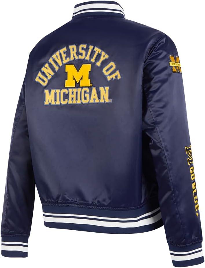 imagePro Standard WOMENS COLLEGE UNIVERSITY OF MICHIGAN COLLEGE CLASSIC ESSENTIALS SATIN JACKET MIDNIGHT NAVY M
