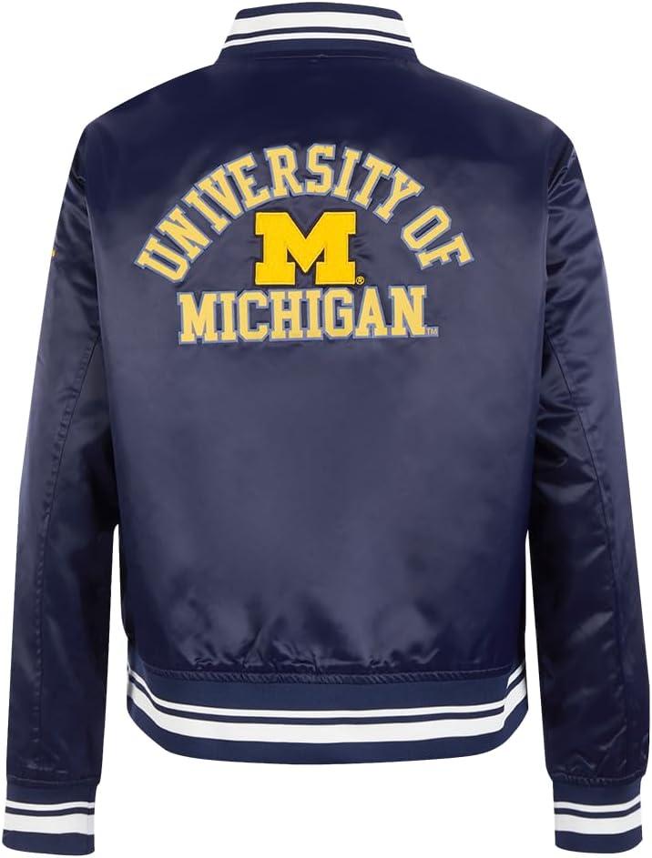 imagePro Standard WOMENS COLLEGE UNIVERSITY OF MICHIGAN COLLEGE CLASSIC ESSENTIALS SATIN JACKET MIDNIGHT NAVY M
