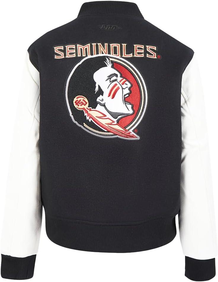 imagePro Standard Womens College Classic Essentials Varsity JacketBlackWhite