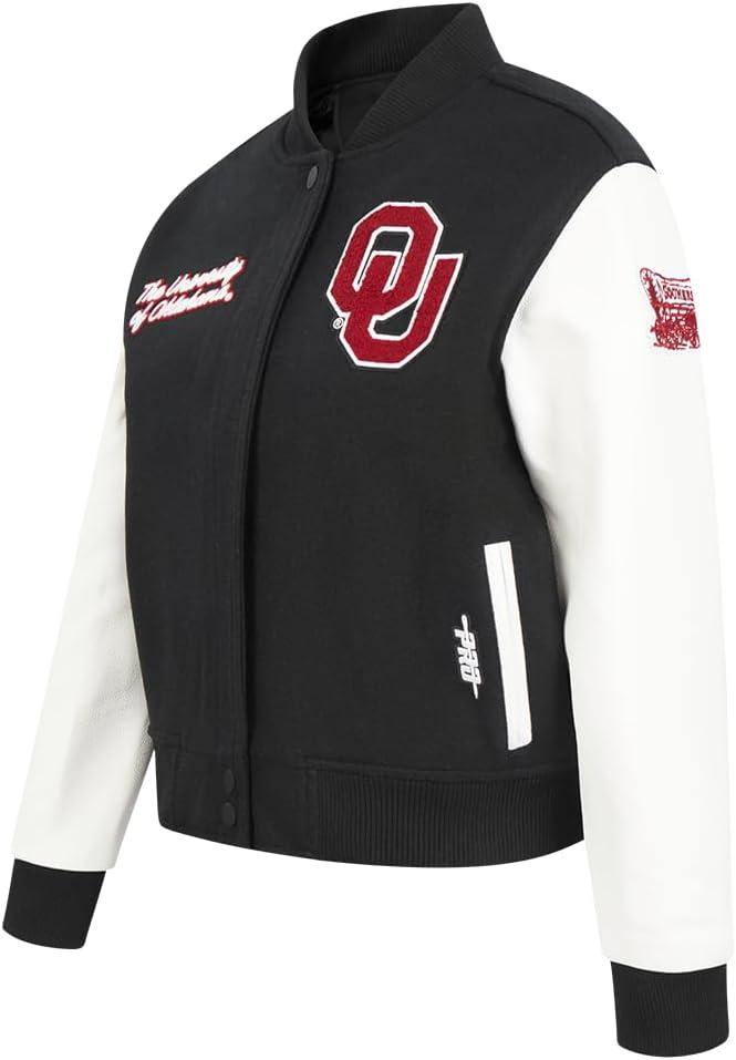 imagePro Standard Womens College Classic Essentials Varsity JacketBlackWhite