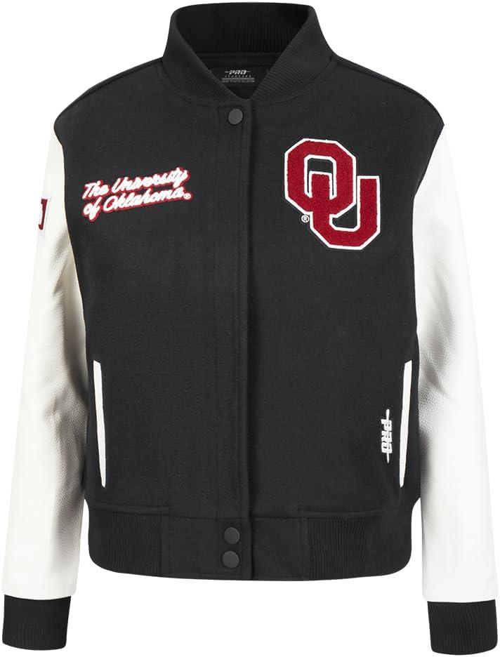 imagePro Standard Womens College Classic Essentials Varsity JacketBlackWhite