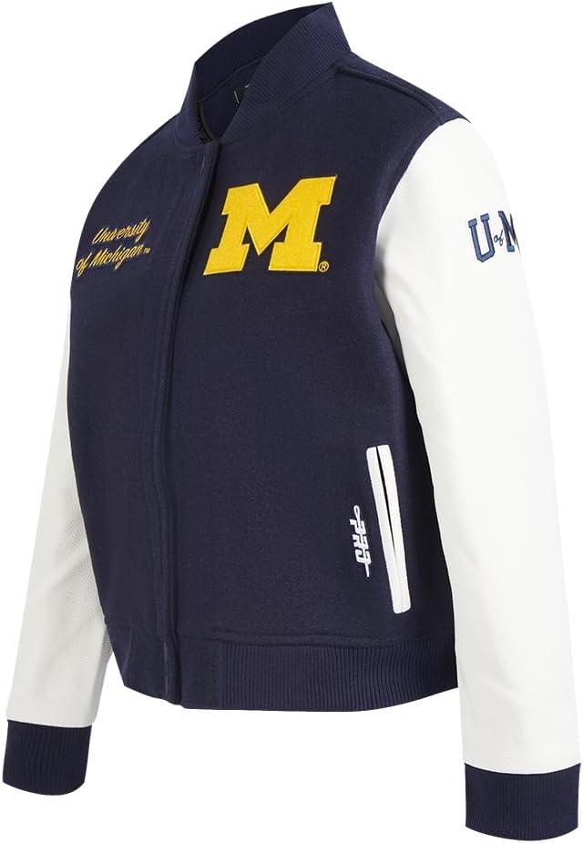 imagePro Standard Womens College Classic Essentials Varsity JacketMidnight NavyWhite