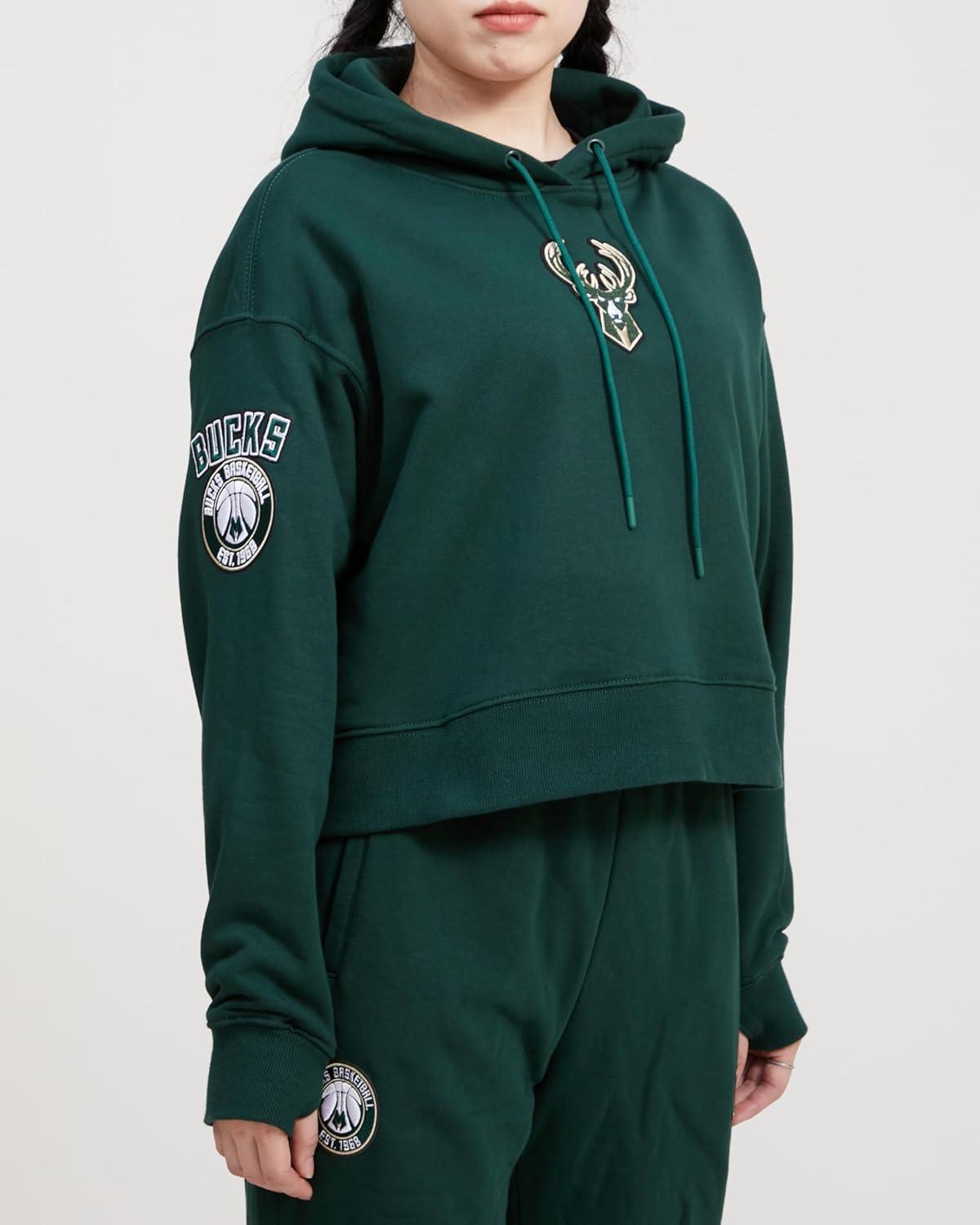 imagePro Standard Womens NBA Classic Chenille Cropped Pullover HoodieForest Green