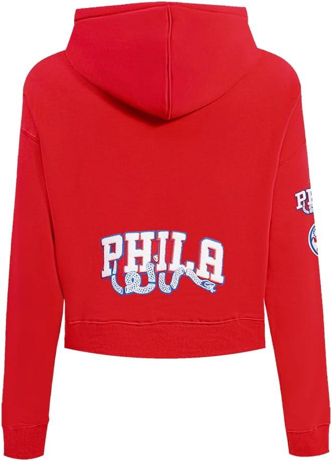 imagePro Standard Womens NBA Classic Chenille Cropped Pullover HoodieRed