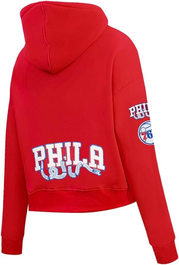 imagePro Standard Womens NBA Classic Chenille Cropped Pullover HoodieRed