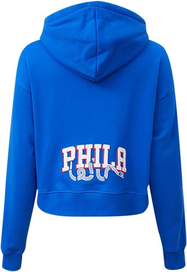 imagePro Standard Womens NBA Classic Chenille Cropped Pullover HoodieRoyal Blue