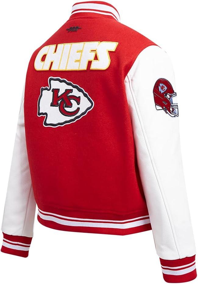 imagePro Standard Womens NFL Kansas City Chiefs Retro Classics Varsity Jacket RedWhite M