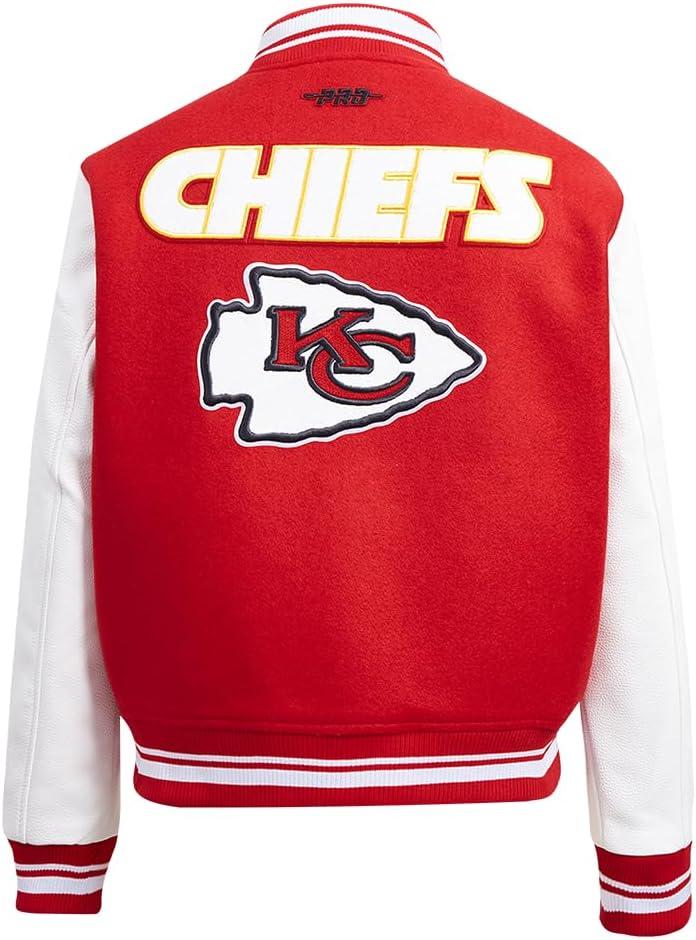 imagePro Standard Womens NFL Kansas City Chiefs Retro Classics Varsity Jacket RedWhite M
