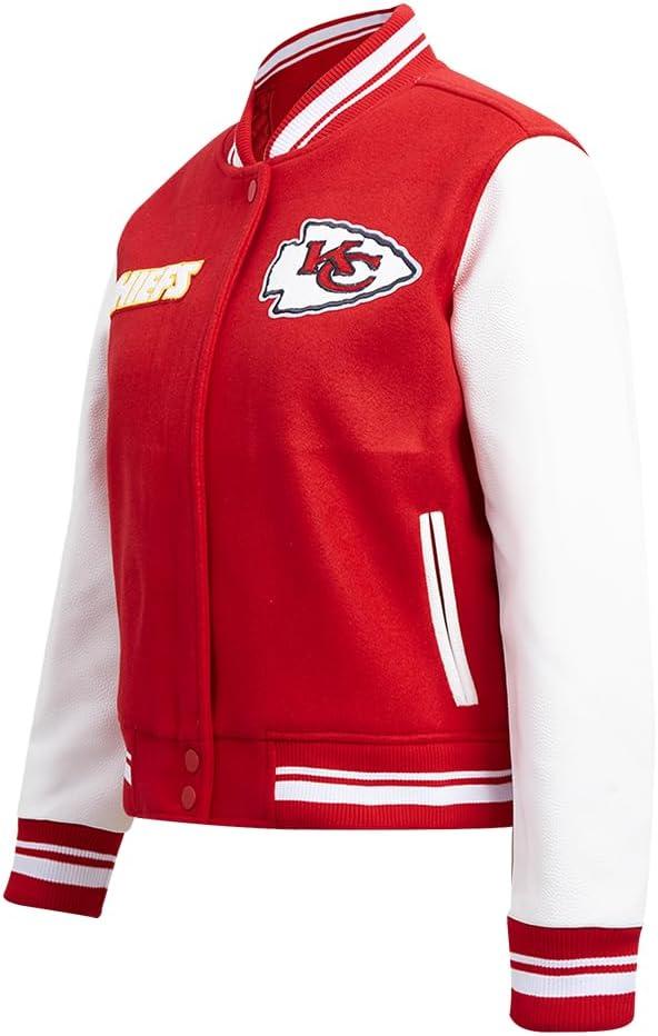 imagePro Standard Womens NFL Kansas City Chiefs Retro Classics Varsity Jacket RedWhite M