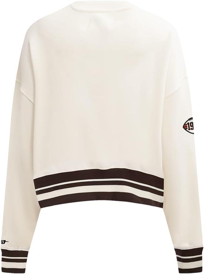 imagePro Standard Womens NFL Retro Classics Crewneck SweatshirtEggshell Brown