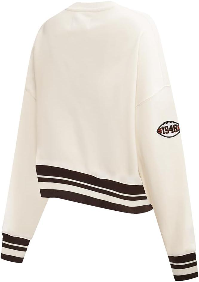 imagePro Standard Womens NFL Retro Classics Crewneck SweatshirtEggshell Brown