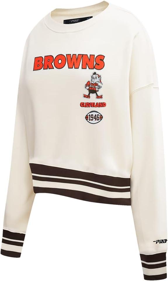 imagePro Standard Womens NFL Retro Classics Crewneck SweatshirtEggshell Brown
