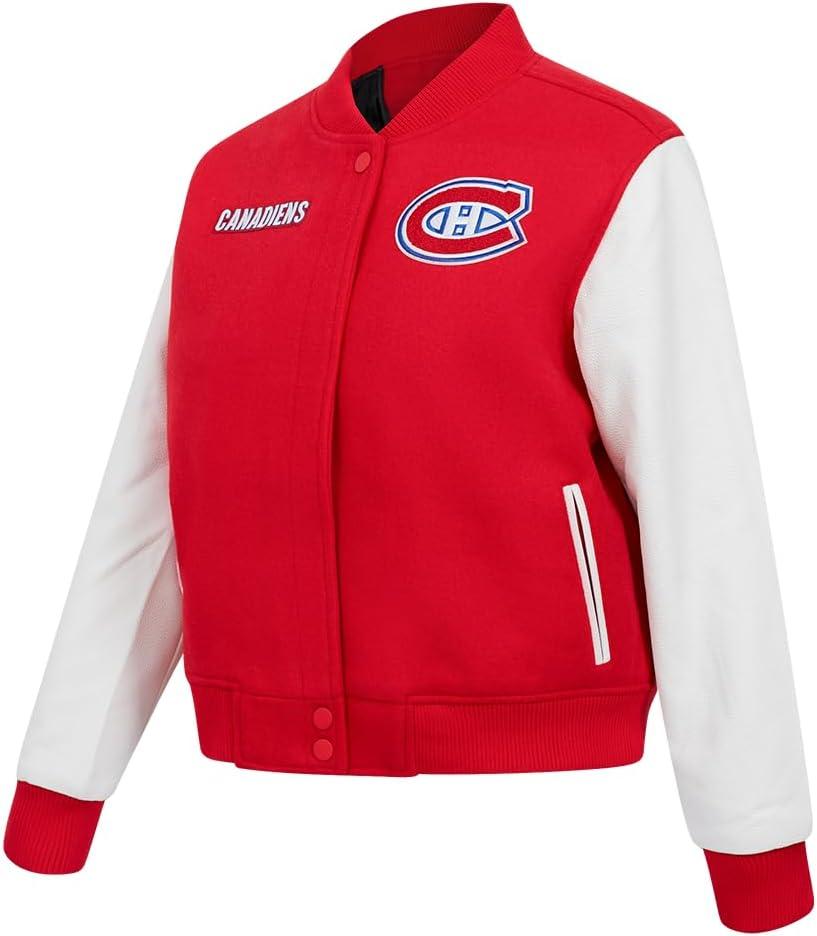 imagePro Standard Womens NHL Classic Chenille Varsity JacketRedWhite