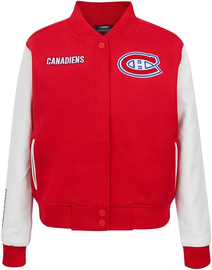 imagePro Standard Womens NHL Classic Chenille Varsity JacketRedWhite