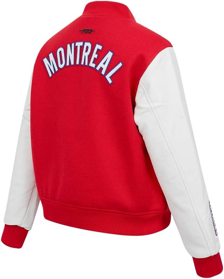 imagePro Standard Womens NHL Classic Chenille Varsity JacketRedWhite