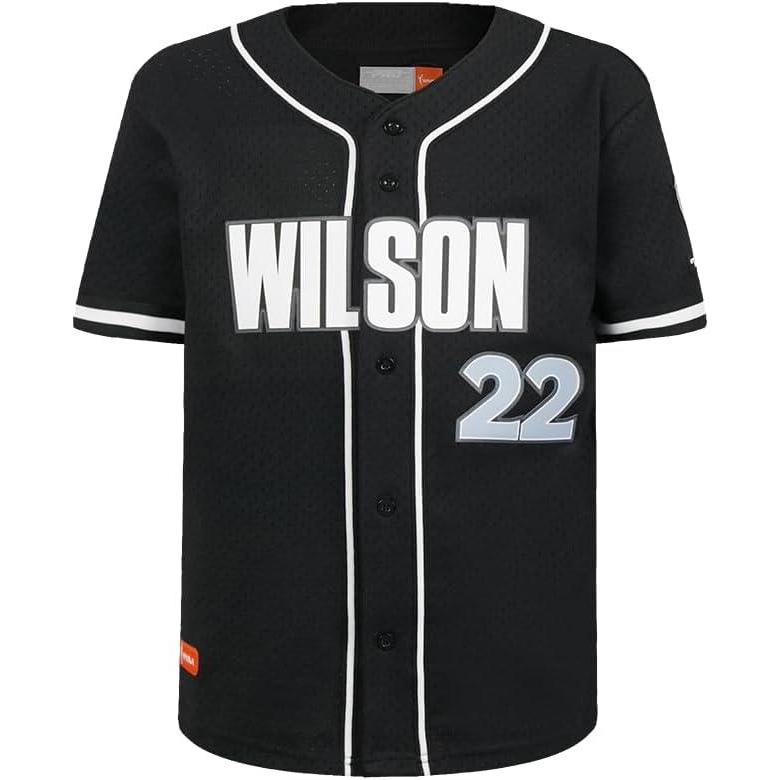 imageBig Boys WNBA Las Vegas Aces Classic Player Name and Number Mesh Button Down TopBlack