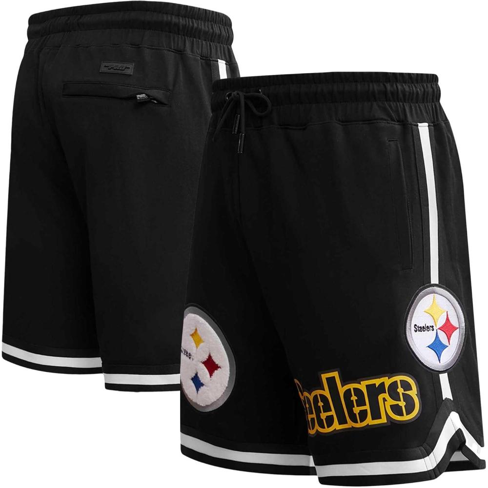 imageMens NFL Classic Chenille Cotton Double Knit ShortPittsburgh Steelers Black