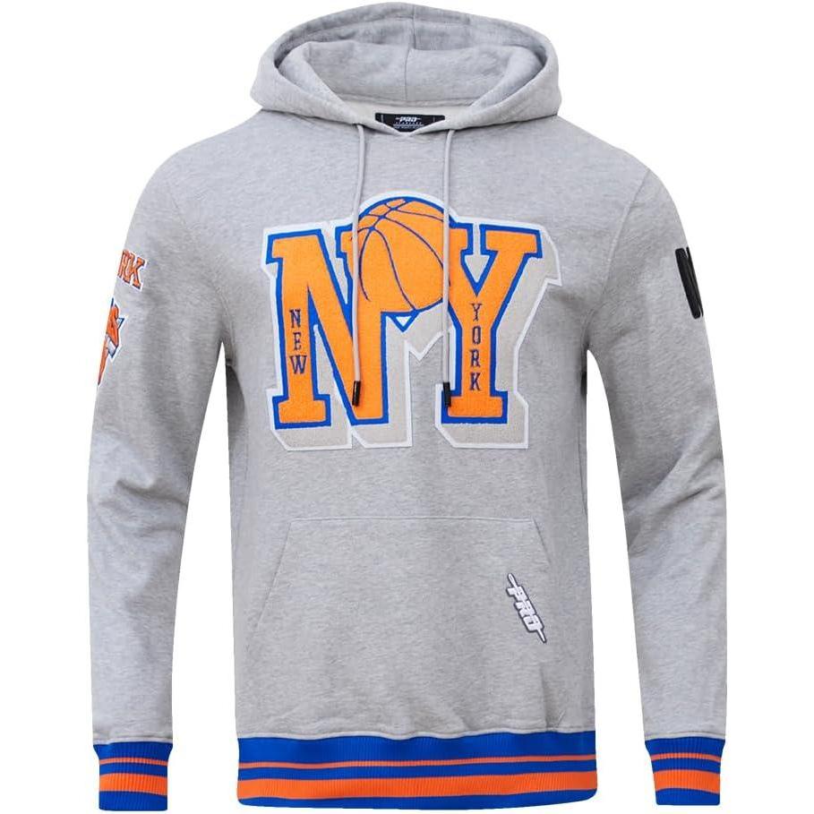 imagePRO STANDARD Mens NBA MASH UP M Rib FLC PO HoodieHeather GreyRoyalOrange