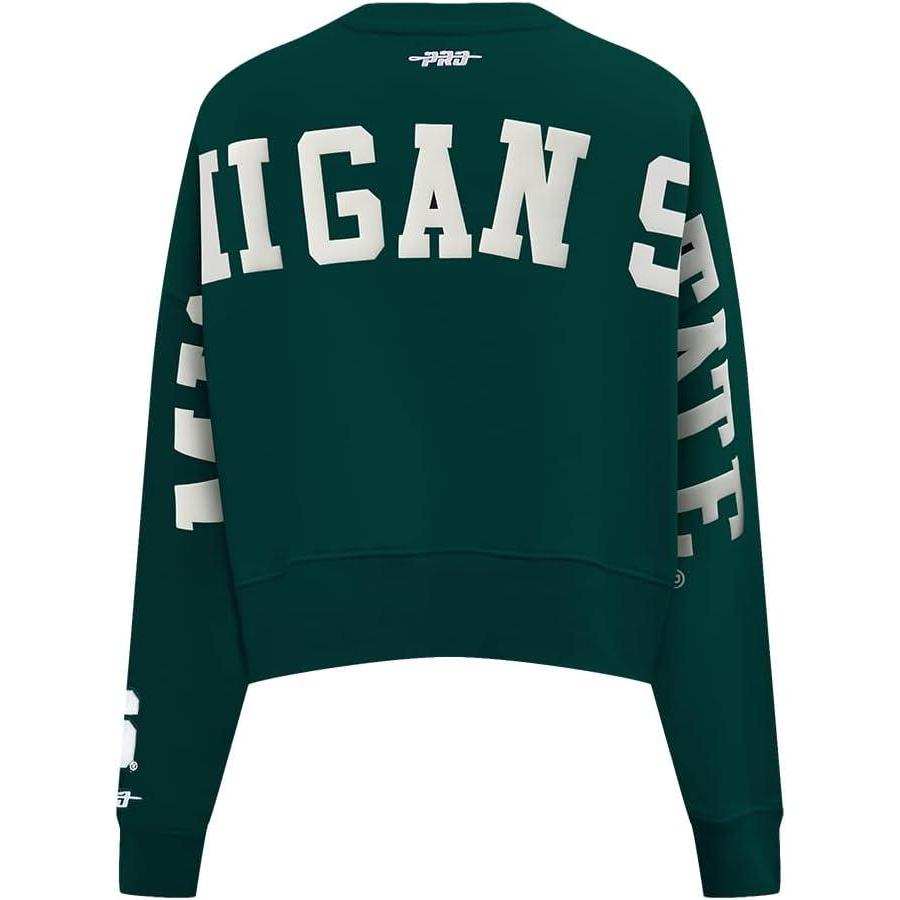 imagePRO STANDARD Womens College Wingspan Brushed Back French Terry Crewneck SweatshirtForest Green