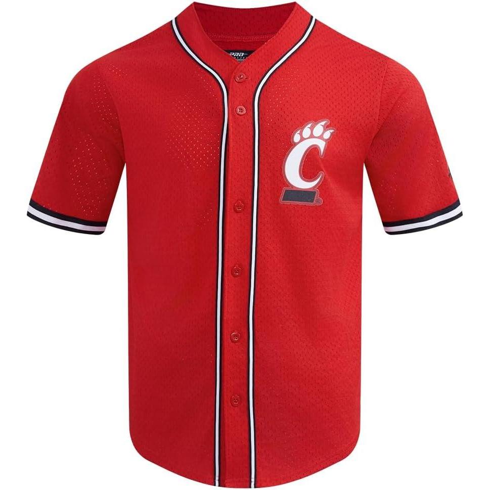 imagePro Standard Mens College Mesh Button Down TopRedBlack