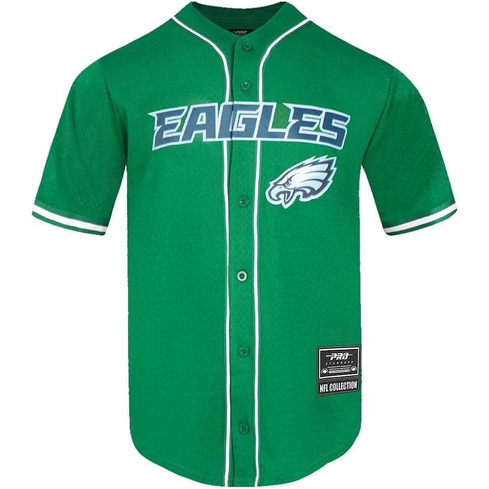 imagePro Standard Mens NFL Mesh Button Down TopKelly Green