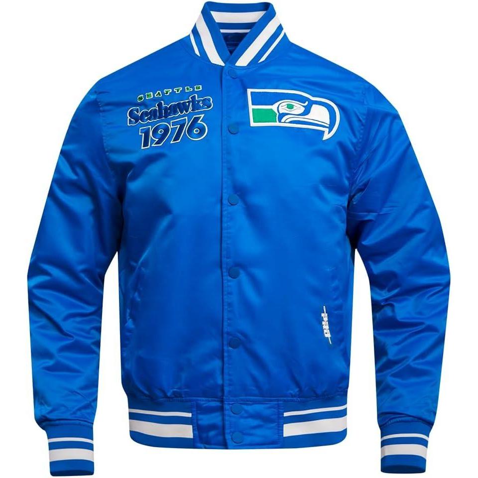 imagePro Standard Mens NFL Retro Classics Satin JacketBlue