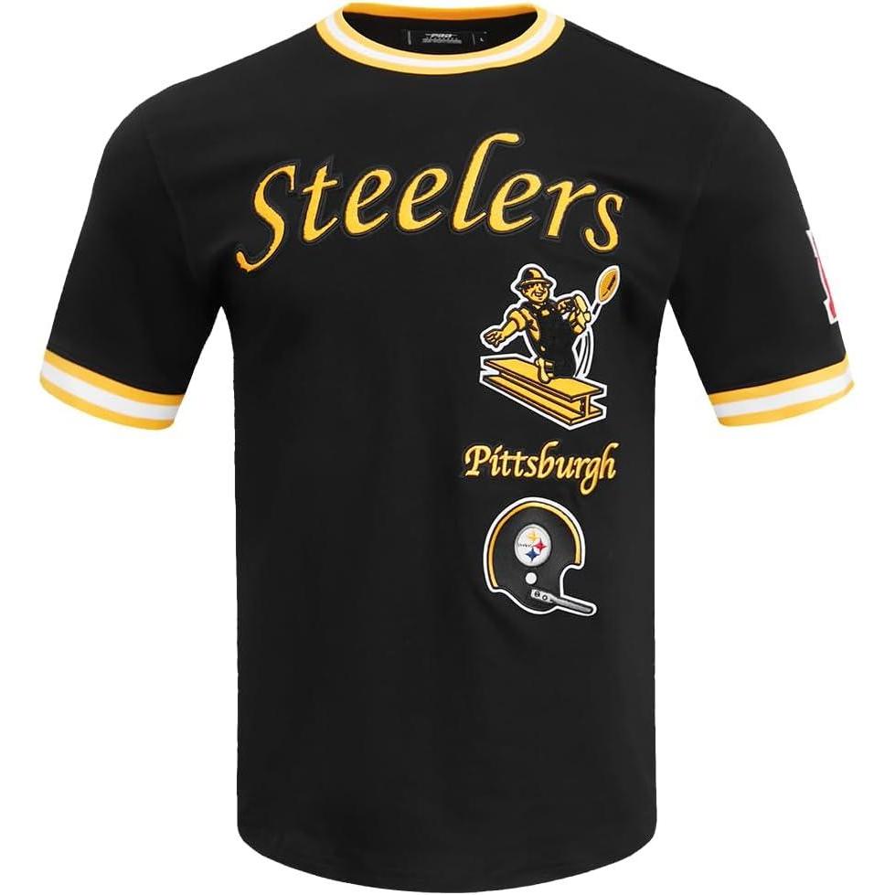 imagePro Standard Mens NFL Retro Classics Short Sleeve TeeBlackYellow