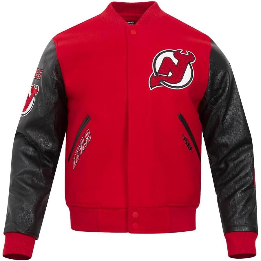 imagePro Standard Mens NHL Classic Varsity JacketRedBlack