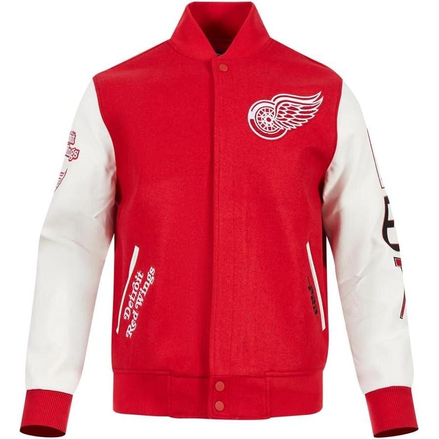 imagePro Standard Mens NHL Classic Varsity JacketRedWhite