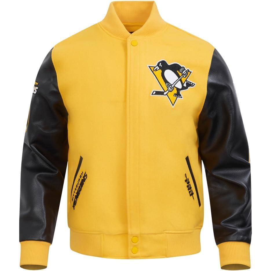 imagePro Standard Mens NHL Classic Varsity JacketYellowBlack