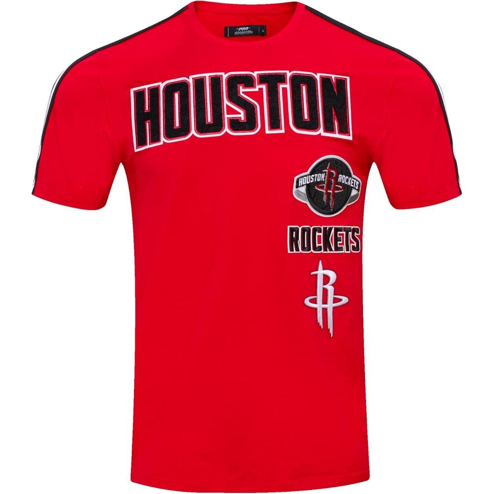 imagePro Standard NBA Mens Mens NBA Retro Classics Cotton Taping TeeRedBlack