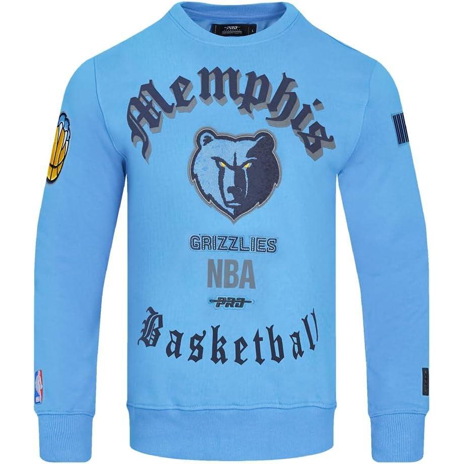 imagePro Standard NBA mens Mens Nba Old English Brushed Back French Terry Crewneck SweatshirtUniversity Blue