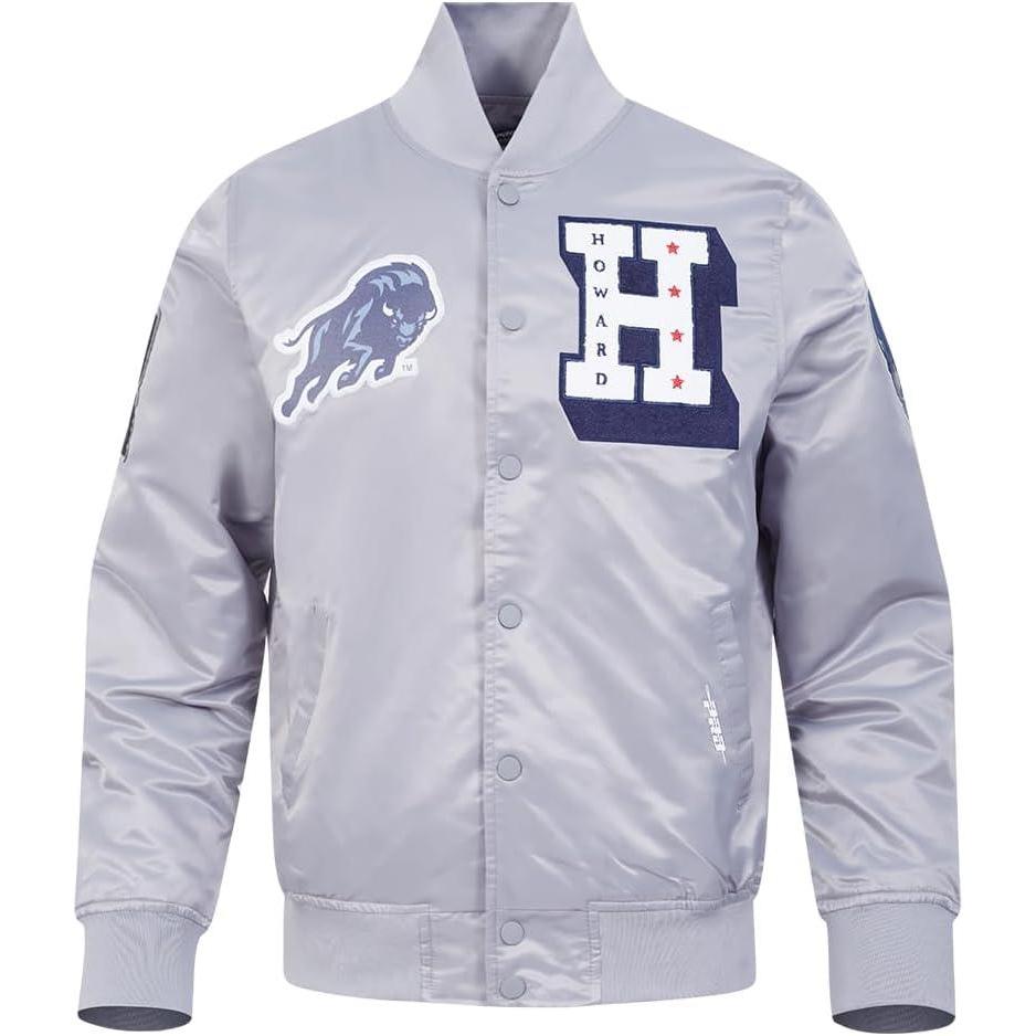 imagePro Standard NCAA mens Mens College Classic Chenille Satin JacketSilver