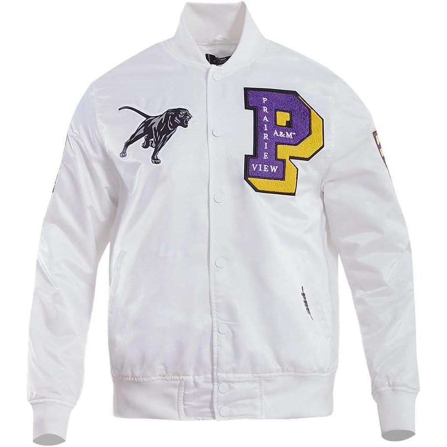 imagePro Standard NCAA mens Mens College Classic Chenille Satin JacketWhite