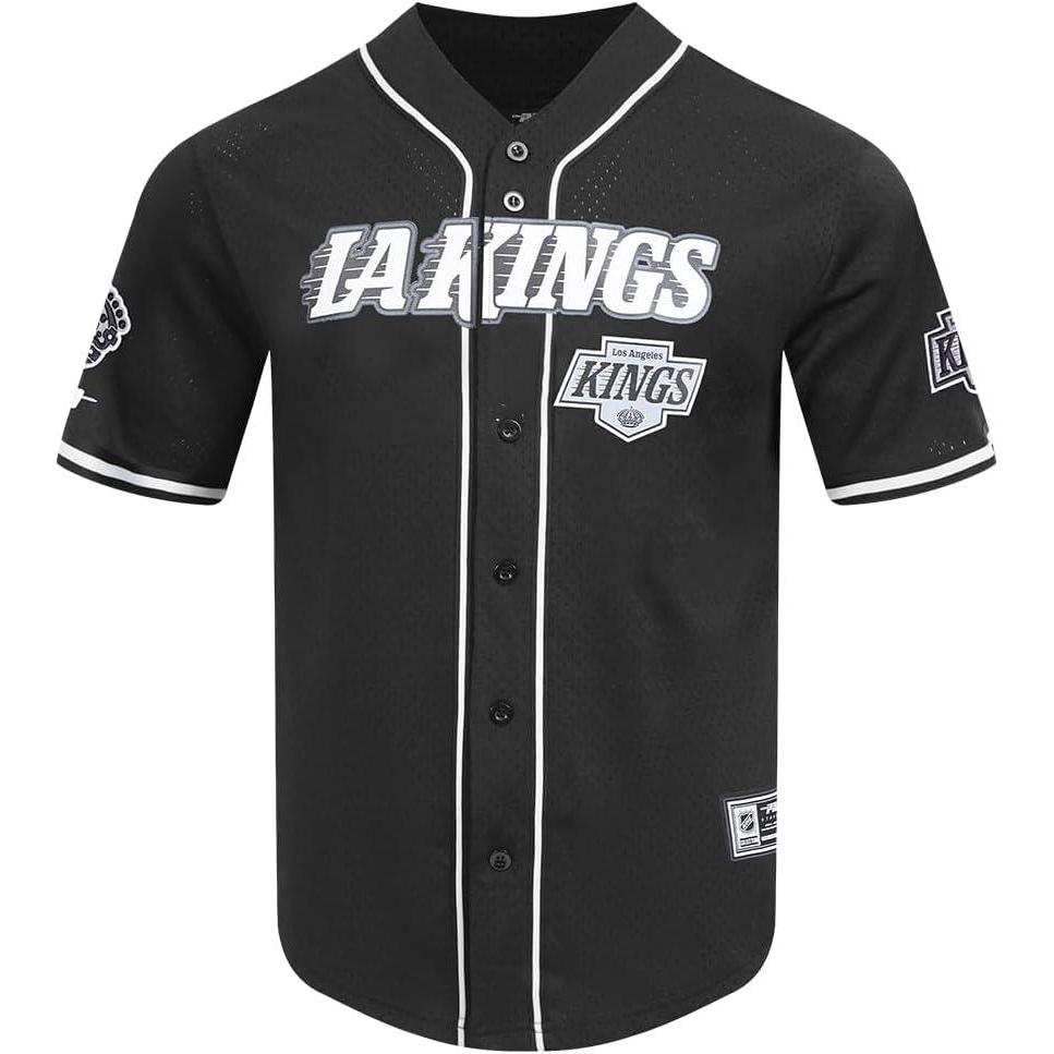 imagePro Standard NHL Mens Mens NHL Mesh Button Down TopBlack