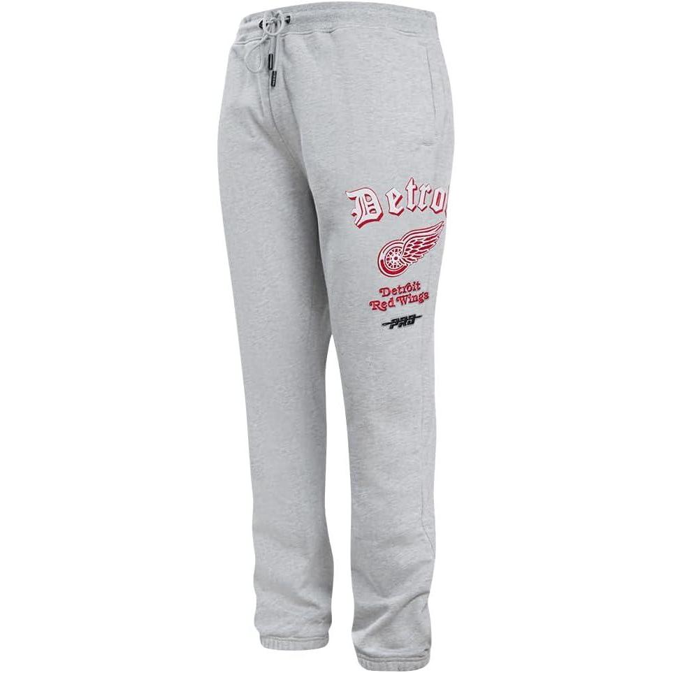 imagePro Standard NHL Mens Mens NHL Old English Brushed Back French Terry SweatpantHeather Grey