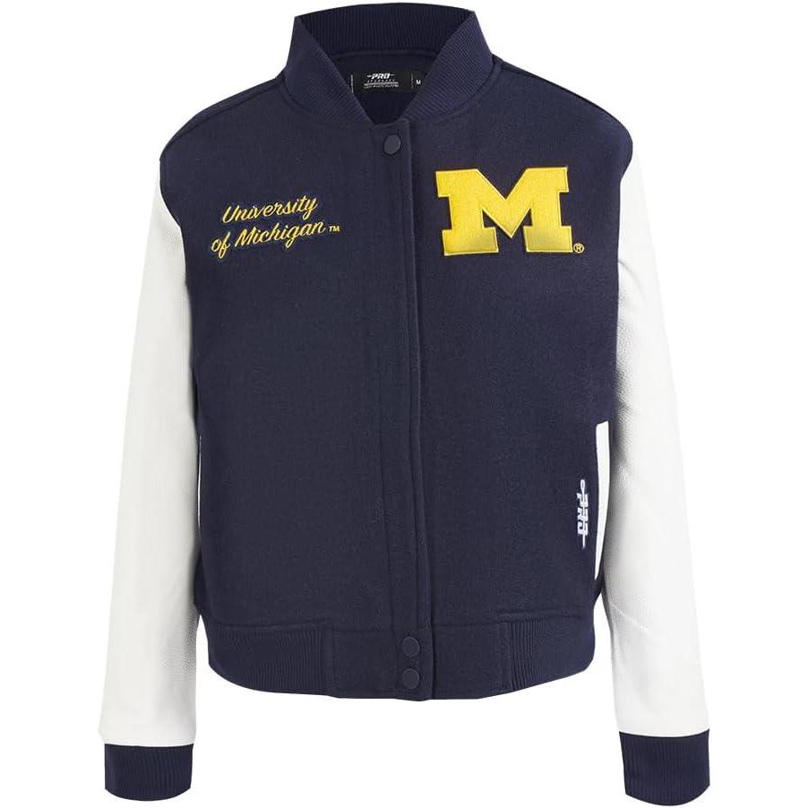 imagePro Standard Womens College Classic Essentials Varsity JacketMidnight NavyWhite