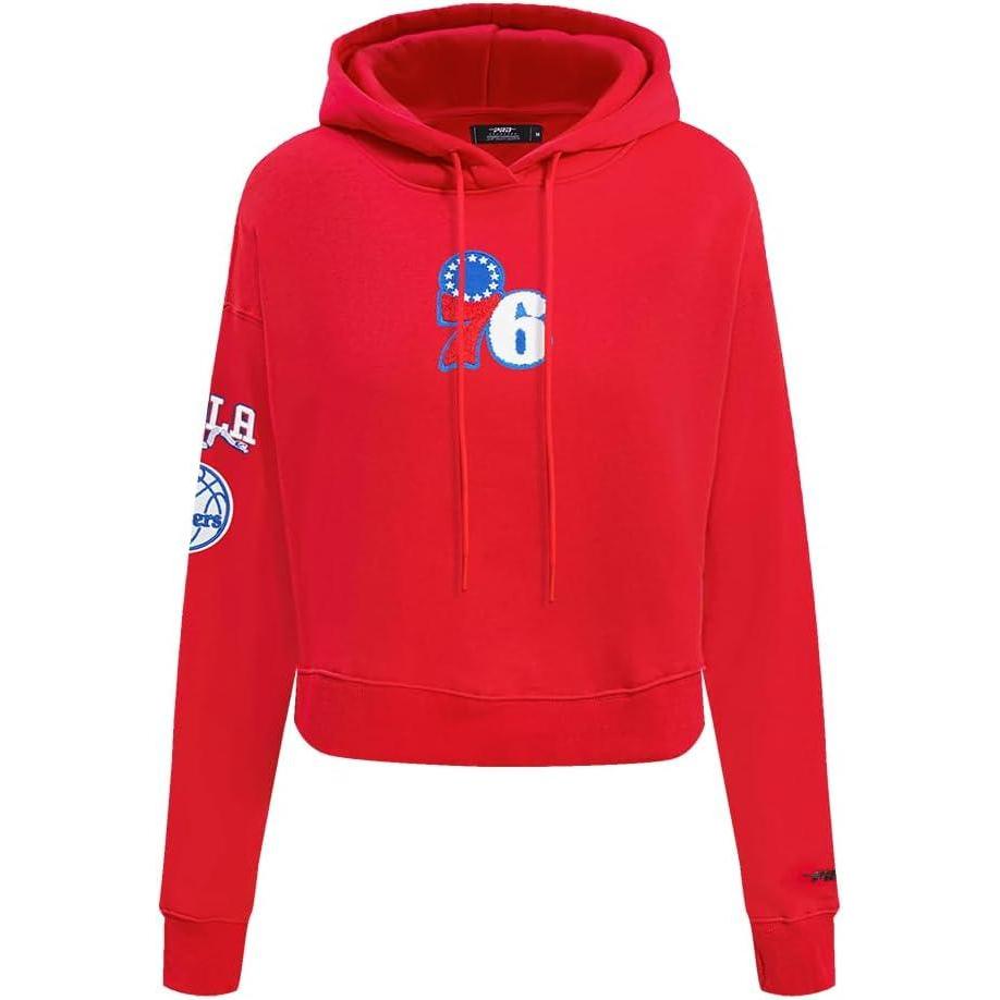 imagePro Standard Womens NBA Classic Chenille Cropped Pullover HoodieRed