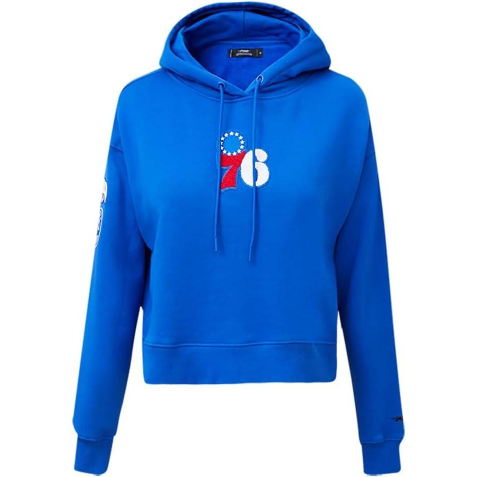 imagePro Standard Womens NBA Classic Chenille Cropped Pullover HoodieRoyal Blue